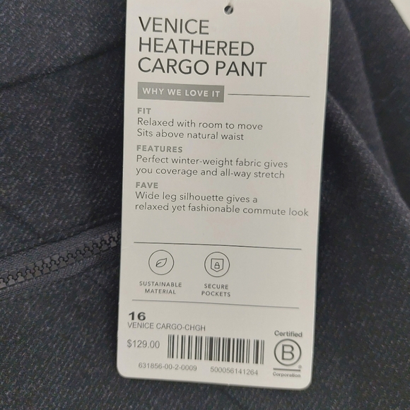 Athleta Venice Heathered Charcoal Grey Cargo Pants - Picture 12 of 13